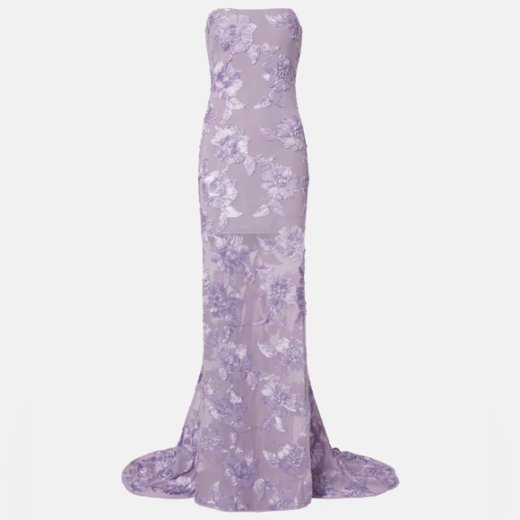 ROTATE Lavender Strapless Floral Dress, Size DE 34/US 4 - Picture 1 of 8